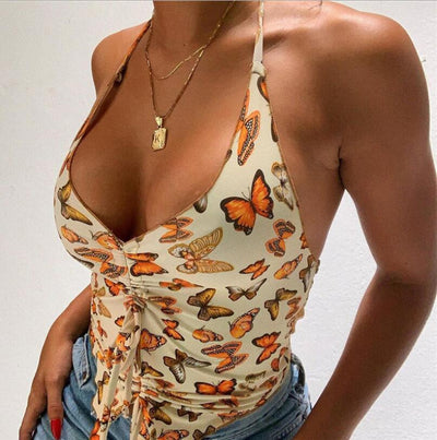 Top Halter Sexy Ajustado Escote Profundo para Mujer - Image 11