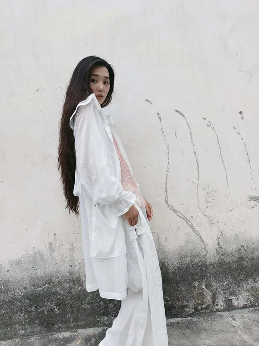 Chaqueta Lino Algodón con Capucha y Protección Solar - Estilo Literario Retro