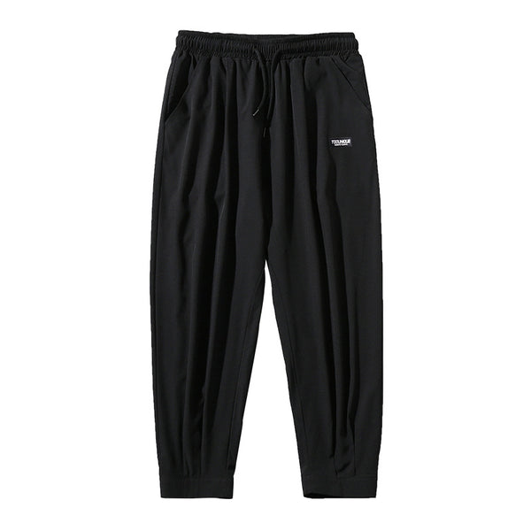Pantalones Seda Helada Cintura Alta Drapeado Ligero