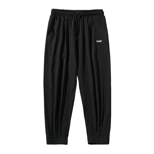 Pantalones Seda Helada Cintura Alta Drapeado Ligero