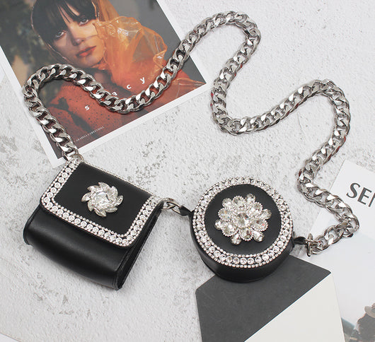Bolso Bandolera Mini con Cristales Brillantes