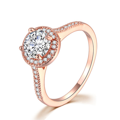 Anillo de Oro Blanco con Circonia Cúbica AAA y Diamantes Incrustados - Image 10