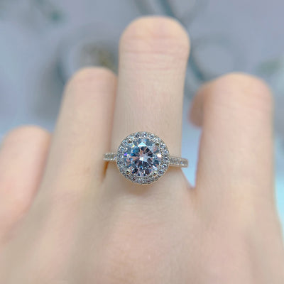 Anillo de Oro Blanco con Circonia Cúbica AAA y Diamantes Incrustados - Image 8