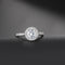 Anillo de Oro Blanco con Circonia Cúbica AAA y Diamantes Incrustados