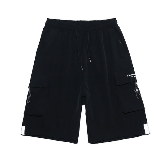 Pantalones Cortos Funcionales Holgados con Bolsillos Laterales y Cintura Ajustable para Hombre - Image 8