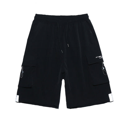 Pantalones Cortos Funcionales Holgados con Bolsillos Laterales y Cintura Ajustable para Hombre - Image 5