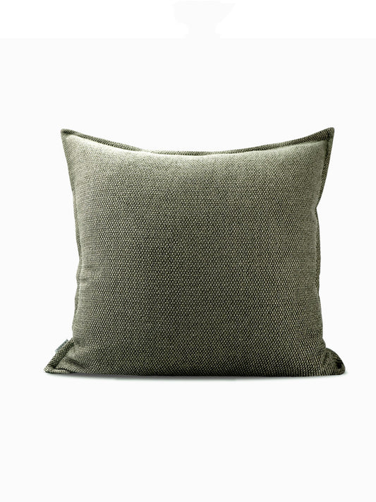 Almohada Lumbar Gris Verde de Algodón y Lino - Cojín de Apoyo Nórdico