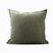 Almohada Lumbar Gris Verde de Algodón y Lino - Cojín de Apoyo Nórdico