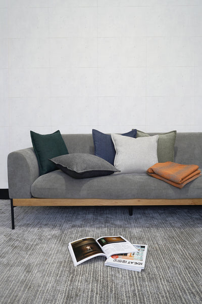 Almohada Lumbar Gris Verde de Algodón y Lino - Cojín de Apoyo Nórdico - Image 5