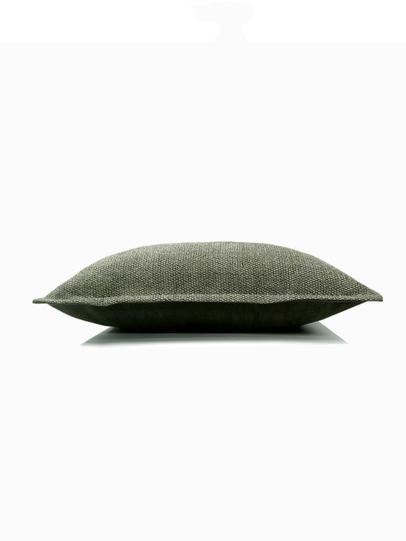 Almohada Lumbar Gris Verde de Algodón y Lino - Cojín de Apoyo Nórdico
