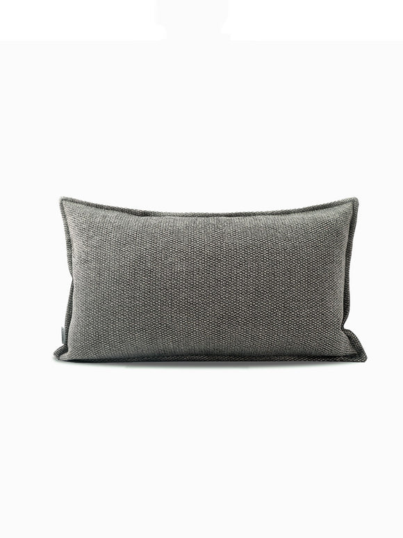 Cojín Cuadrado Gris Oscuro de Algodón y Lino para Sofá y Decoración