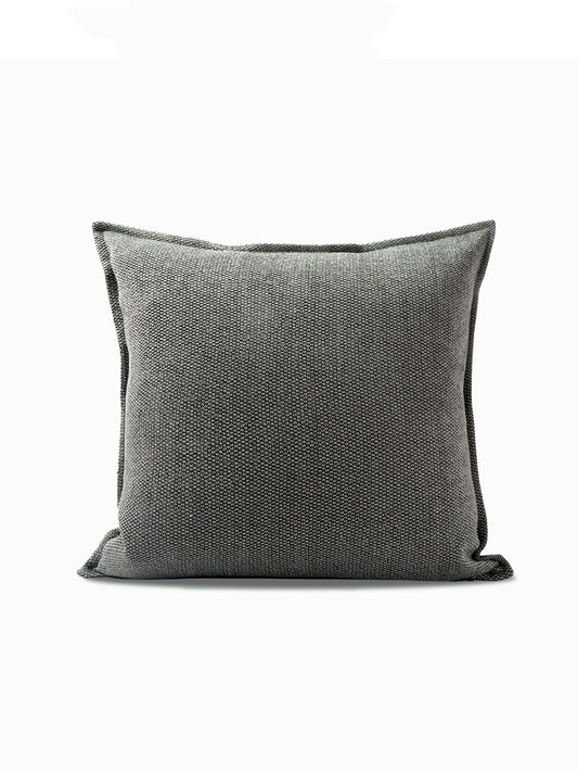 Cojín Cuadrado Gris Oscuro de Algodón y Lino para Sofá y Decoración
