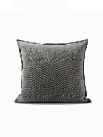 Cojín Cuadrado Gris Oscuro de Algodón y Lino para Sofá y Decoración