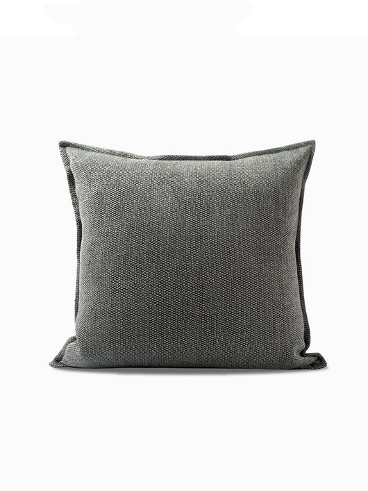Cojín Cuadrado Gris Oscuro de Algodón y Lino para Sofá y Decoración