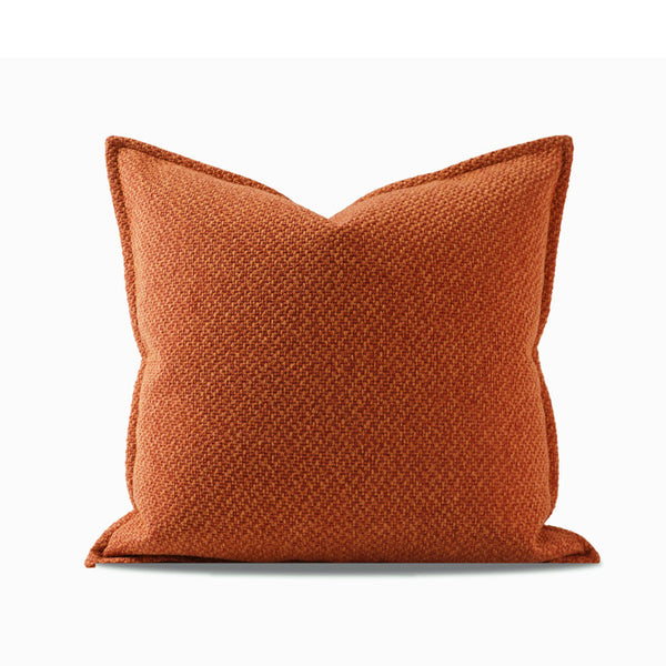 Funda de Almohada Doble Cara Algodón Lino Estilo Japonés Rojo Naranja