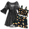 Plus Size Three-Piece Swimsuit - Elegant Design for Hot Springs