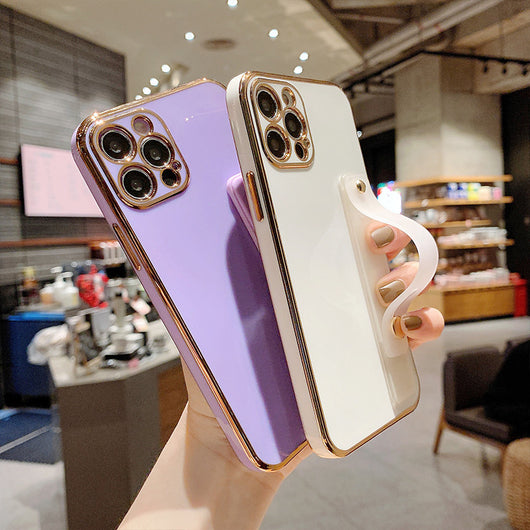 Funda de Silicona Candy Color con Pulsera Metálica 6D para iPhone - Image 12