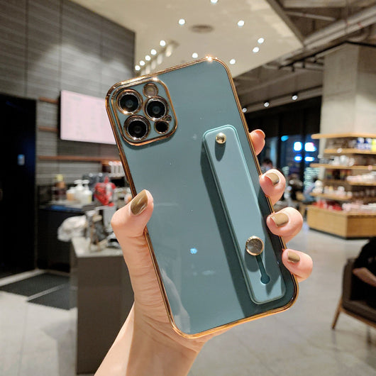 Funda de Silicona Candy Color con Pulsera Metálica 6D para iPhone - Image 8
