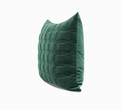 Cojín Chino Moderno Acolchado Verde Oscuro con Textura Geométrica 3D - Image 9