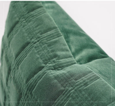 Cojín Chino Moderno Acolchado Verde Oscuro con Textura Geométrica 3D - Image 6