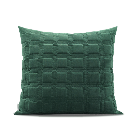 Cojín Chino Moderno Acolchado Verde Oscuro con Textura Geométrica 3D - Image 7