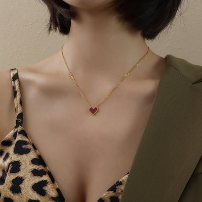 Collar Corazón Melocotón Estilo Francés de Acrílico - Image 8
