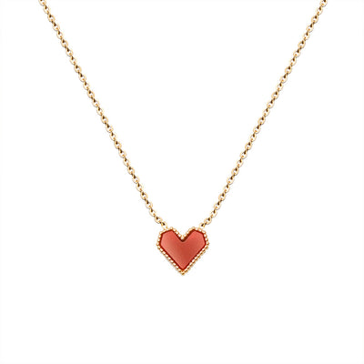 Collar Corazón Melocotón Estilo Francés de Acrílico - Image 9