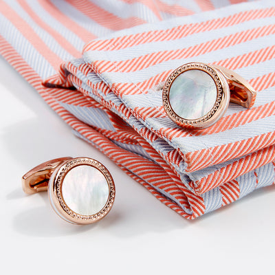 Gemelos Elegantes para Hombre con Incrustación de Concha - 2 Colores - Image 4