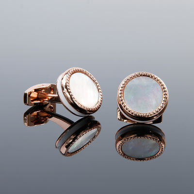 Gemelos Elegantes para Hombre con Incrustación de Concha - 2 Colores