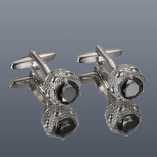 Gemelos Redondos de Cobre con Circón para Hombre - Image 7