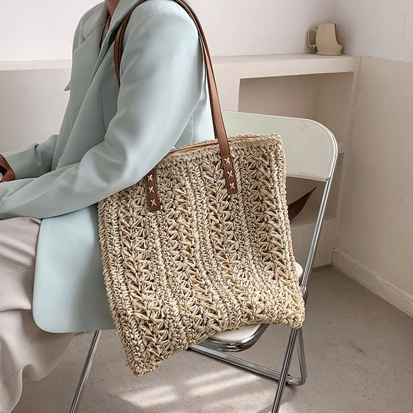 Bolso Tejido a Mano Estilo Coreano Minimalista