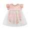 Vestido Infantil Malla Margaritas con Diseño Fruncido