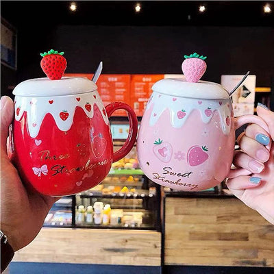 Taza de Cerámica Kawaii con Tapa y Cuchara - Image 3