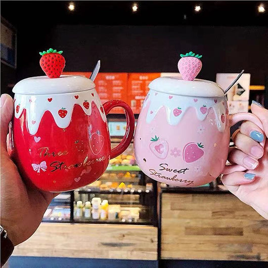 Taza de Cerámica Kawaii con Tapa y Cuchara - Image 3