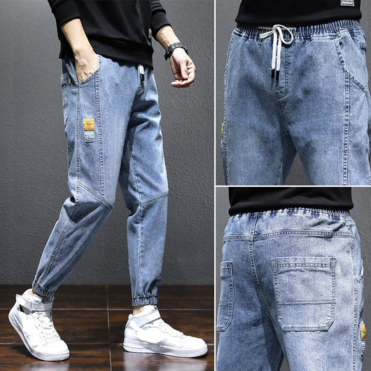 Pantalones Vaqueros de Cintura Elástica con Cordón Ajustable - Image 9