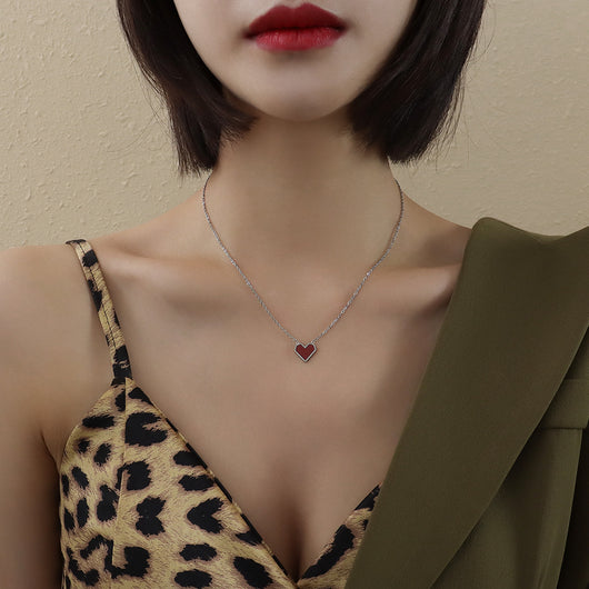 Collar Corazón Melocotón Estilo Francés de Acrílico - Image 6