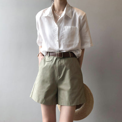 Shorts Casuales Cintura Alta Slim Fit para Mujer - Estilo Elegante y Cómodo - Image 11