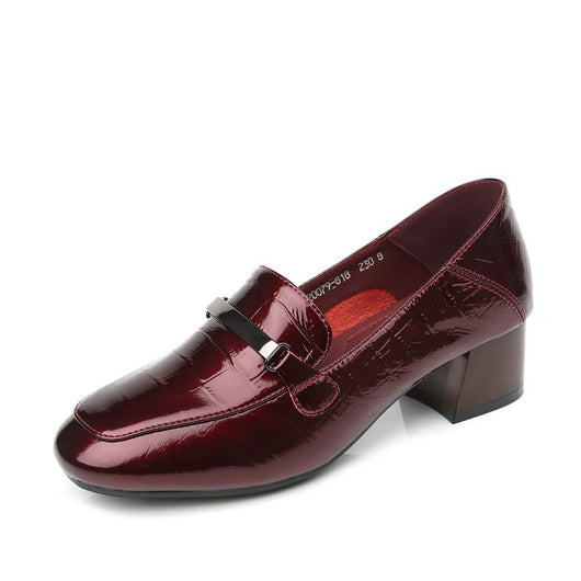 Zapatos de Cuero para Mujer con Tacón Medio Cómodo - Estilo Coreano Moderno - Image 5