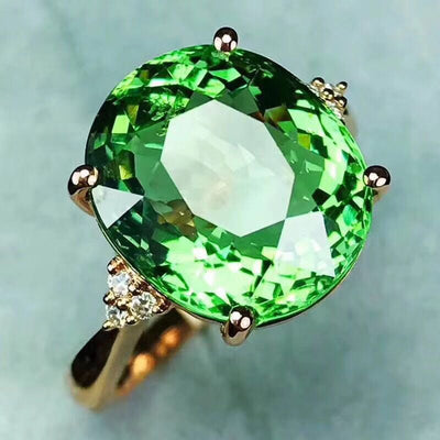 Anillo de Peridoto con Cristales Radiantes y Fuego Intenso - Image 5