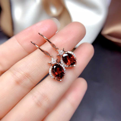Aretes de Granate Mozambique Natural para Mujer - Cristales Auténticos - Image 6