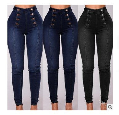 Pantalones Vaqueros Cintura Alta con Botones Múltiples - Image 10