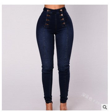 Pantalones Vaqueros Cintura Alta con Botones Múltiples - Image 11