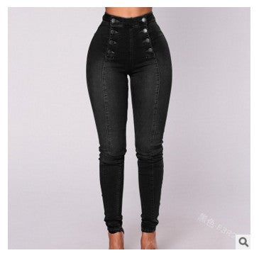 Pantalones Vaqueros Cintura Alta con Botones Múltiples - Image 2