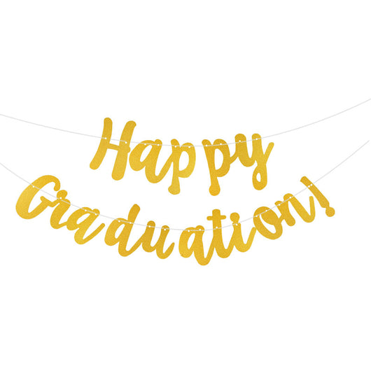 Banderines Dorados para Graduación - Guirnalda de Papel Felicitaciones