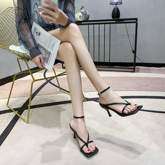 Sandalias de Tacón Alto con Punta Cuadrada - Elegancia y Comodidad en Cuero - Image 12