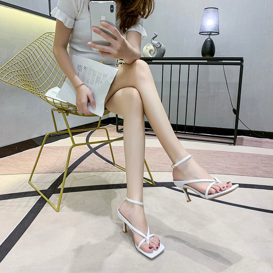 Sandalias de Tacón Alto con Punta Cuadrada - Elegancia y Comodidad en Cuero
