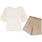 Conjunto de Dos Piezas: Short de Encaje Hueco con Detalle Salado-Dulce