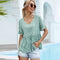 Blusa Floral Suelta con Volantes y Cuello en V para Mujer - Verano