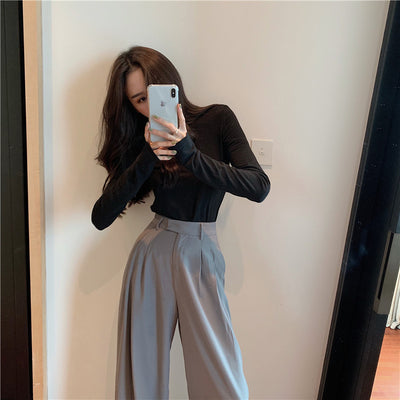 Pantalones de Cintura Alta Estilo Retro Holgados y Rectos - Image 2