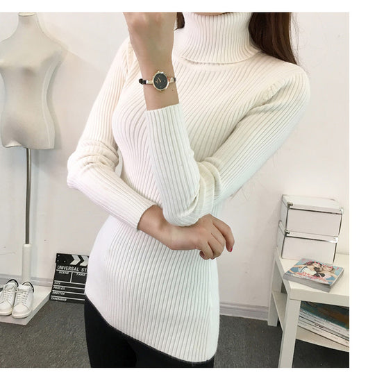 Suéter Cuello Alto Acolchado Cálido para Mujer - Image 7